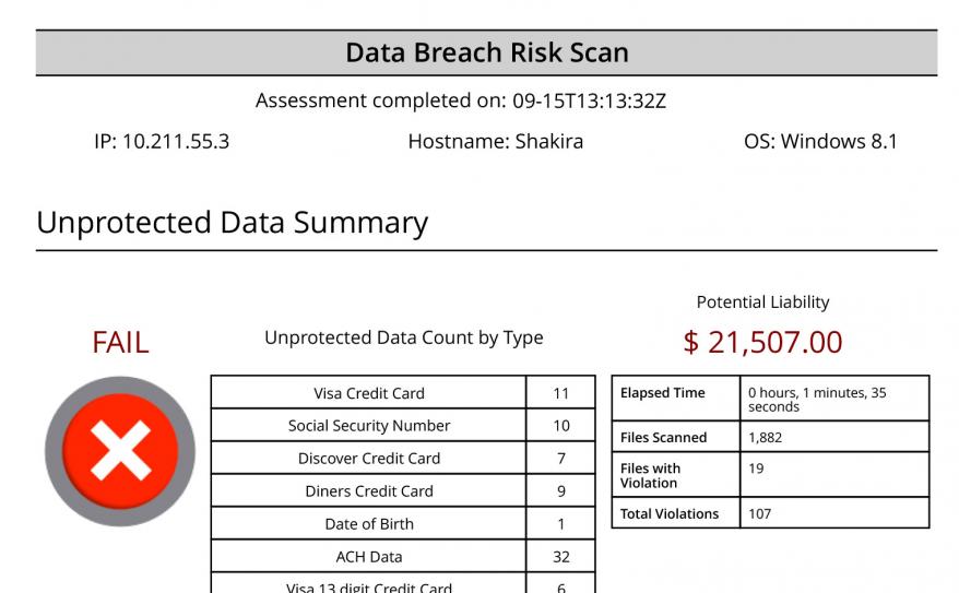 Data Breach Risk Scan